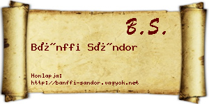 Bánffi Sándor névjegykártya